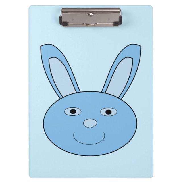 Blue Boy Bunny Face Spring Easter Clipboard (Front)