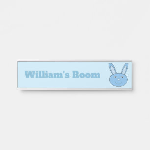 Blue Boy Bunny Face Spring Easter Custom Door Sign