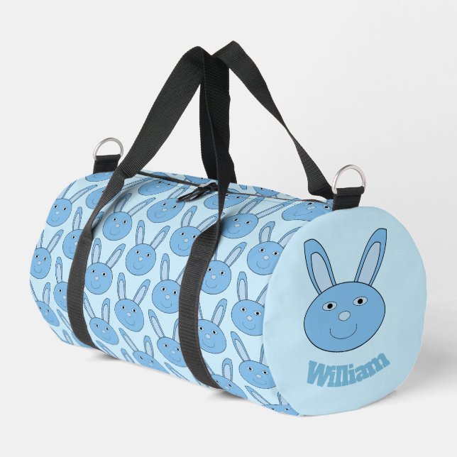 Blue Boy Bunny Face Spring Easter Diaper Bag (Left Corner)