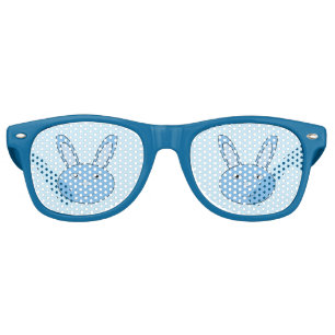 Blue Boy Bunny Face Spring Easter Retro Sunglasses