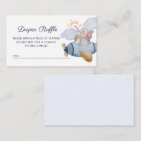 Blue Boy Elephant Plane Diaper Raffle Baby Shower