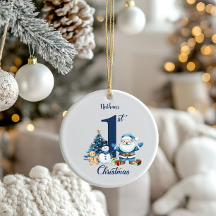 Blue Boy First Christmas Ceramic Tree Decoration