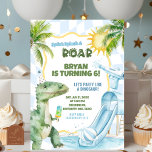 Blue Boy Groovy Dinosaur Pool Birthday Party  Invitation<br><div class="desc">Blue Boy Groovy Pool Birthday Party Invitation,  Splish Splash and Roar Birthday Invitation,  Dinosaur Pool Party Birthday Invitation,  Summer Dinosaur Birthday Invitation,  Waterpark Birthday Invitation,  Pool Party Birthday Invitation, </div>