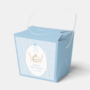 Blue Boy Kawaii Bow Asian Dumpling Baby Shower Favour Box