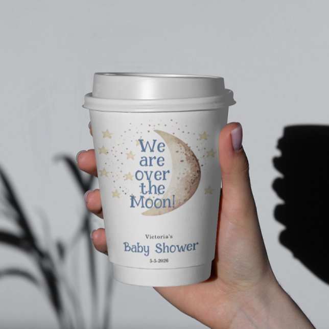 Blue Boy Moon Baby Shower  Paper Cups (Creator Uploaded)