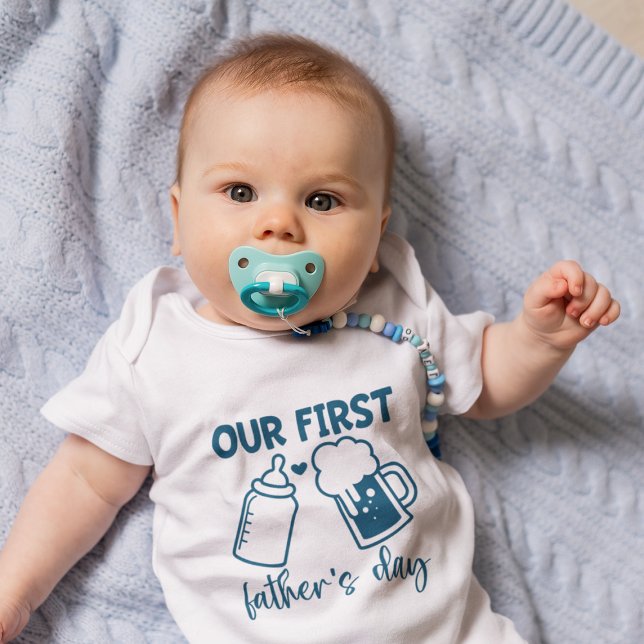 Blue Boy "Our First Father's Day" Kids Baby Bodysuit (Creator Uploaded)