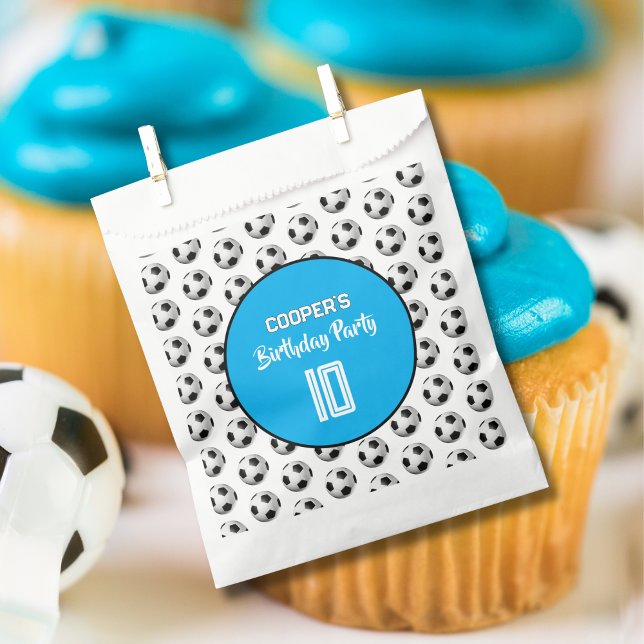 Blue Boy Soccer Birthday Party Favour Bags (Creator Uploaded)