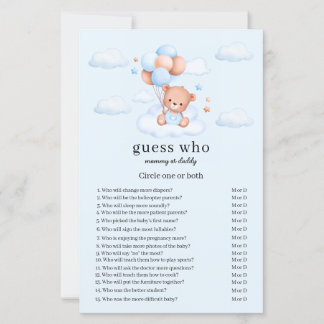 Blue Boy Teddy Bear Baby Shower