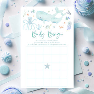 Blue Boy Under The Sea Baby Shower Bingo Game