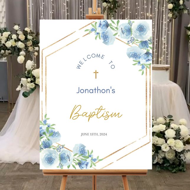 Blue Boys Baptism Welcome sign (Creator Uploaded)