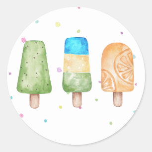 Blue Boys Summer Popsicle Birthday Envelope Seal