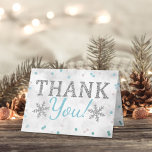 Blue Boy's Winter Christmas Baby Shower Thank You<br><div class="desc">Say thank you in style with these trendy baby shower thank you cards. The template wording is easy to personalise and your family and friends will be thrilled when they receive these fabulous thank yous.</div>
