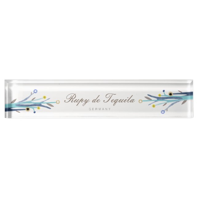 Blue Branches Nameplate (Front)