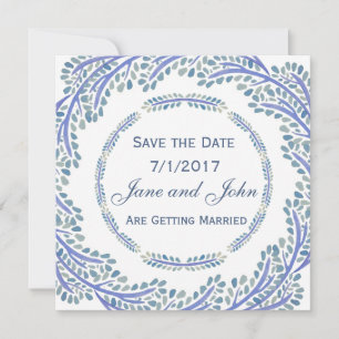 Blue Branches Save the Date Invitation