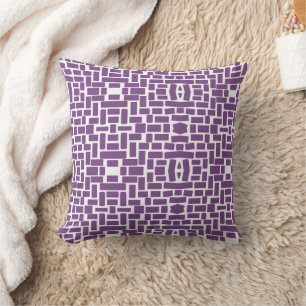 Blue brick pattern Throw Pillow