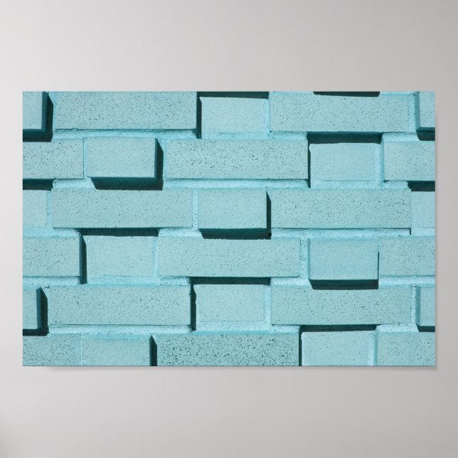 Blue Brick Wall Canvas or Poster (Front)