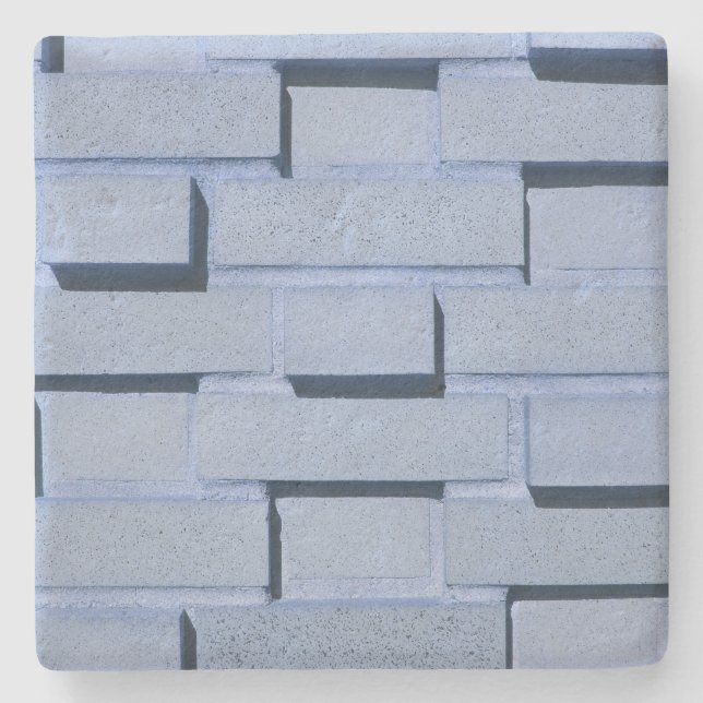 Blue Brick Wall Square coaster (Front)