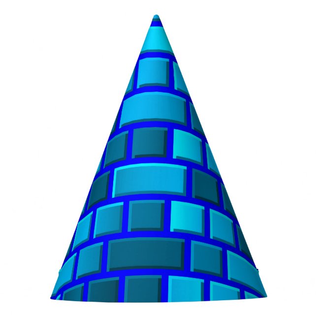 Blue bricks party hat (Front)