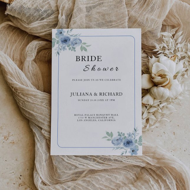 Blue Bridal Shower Invitation (Blue Bridal Shower Invitation)