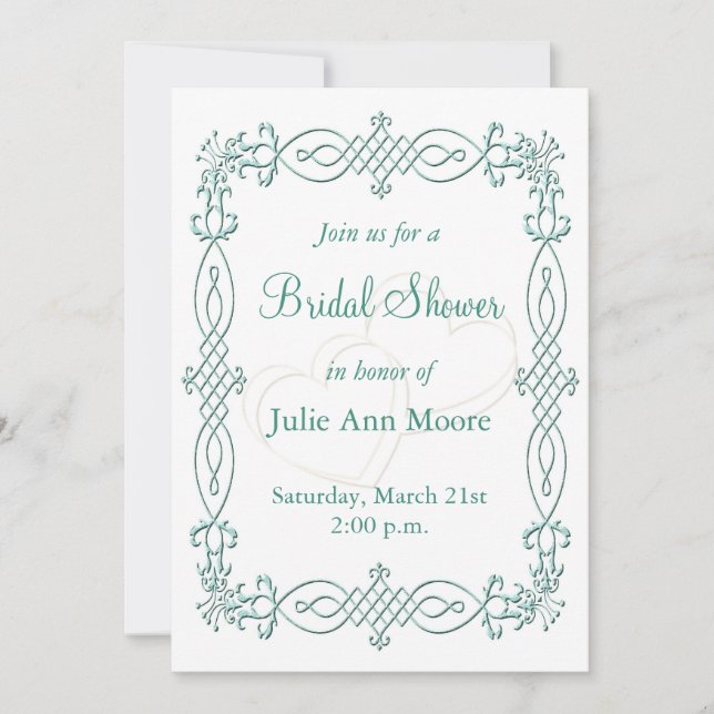 Blue Bridal Shower Invitation (Front)