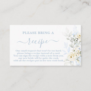 Blue Bridal Shower Recipe Card Request