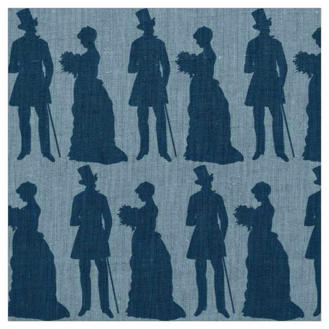 blue bride groom pastel wedding fabric (Swatch)