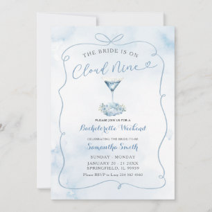 Blue Bride Is On Cloud Nine Bachelorette Itinerary Invitation