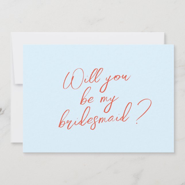 Blue Bridesmaid Proposal Card with Photo (Front)