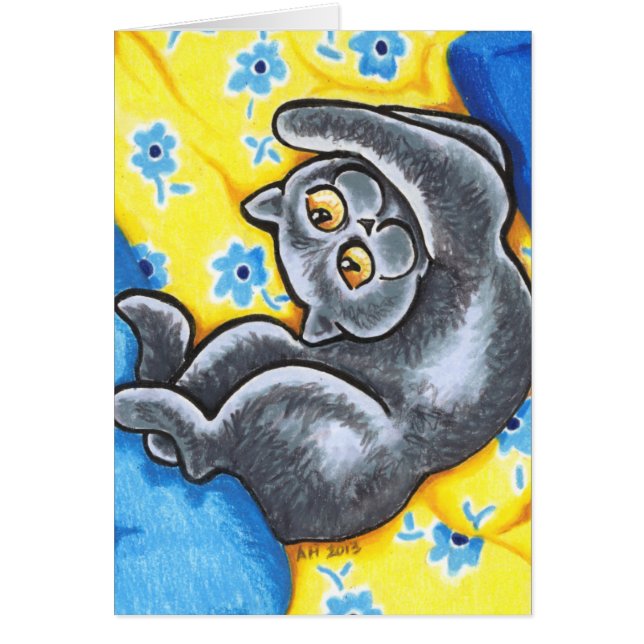 Blue British Shorthair Cat Flower Bed (Front)