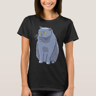 Blue British Shorthair Cat For Cat People Men Wome T-Shirt