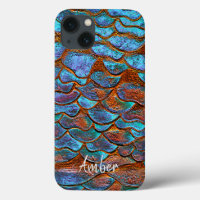 Blue Bronze Copper Metallic Pattern Personalised