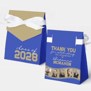 Blue & Bronze Gold Photo Collage Filmstrip Favour Box