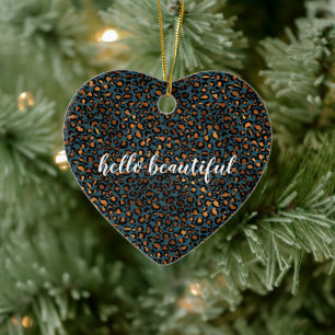 Blue Bronze Leopard Print Ceramic Tree Decoration