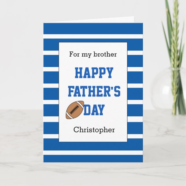 Blue Brother Football Father's Day Card (Front)