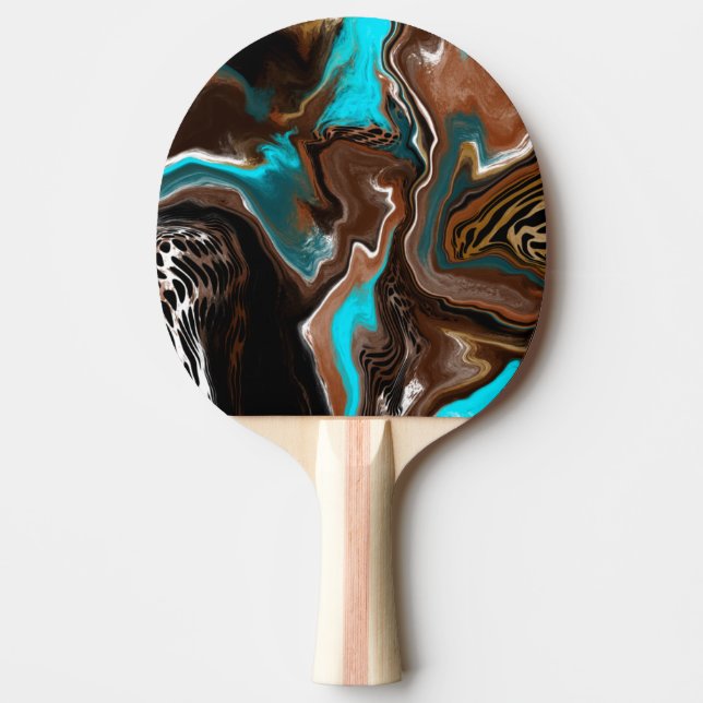Blue, Brown and Black Abstract Art  Ping Pong Paddle (Front)