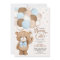 Blue Brown Beary Cute Teddy Bear Boy Baby Shower