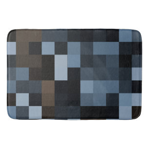 blue, brown, fabric, textile, design, plaid, bath mat