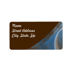 Blue & Brown Fractal Background Address Sticker
