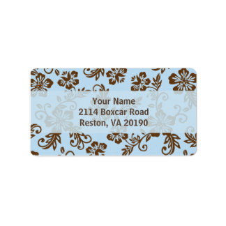Blue/Brown Hawaiian Address Labels