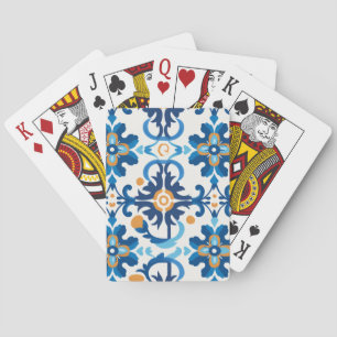 Blue & Brown Patterned Playing Cards