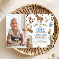 Blue Brown Photo How The West Was One 1st Birthday