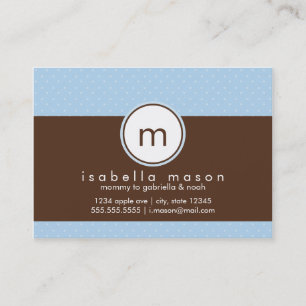 Blue & Brown Polkadot Mummy Card