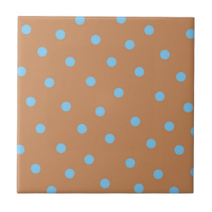 Blue Brown Polkadot Pattern Tile