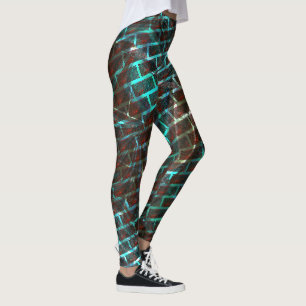 Blue brown rust, scratches, small brick or grid leggings