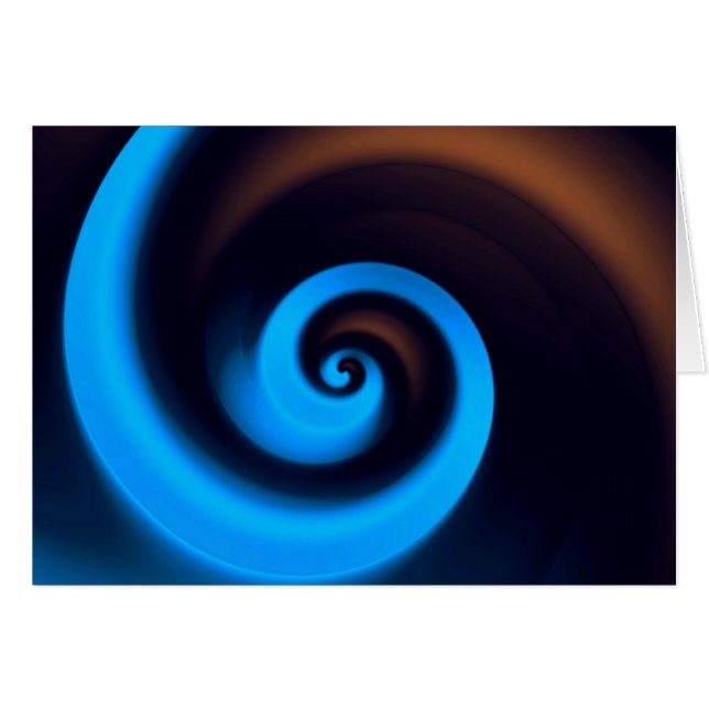 Blue Brown Spiral Cute Cool Modern Abstract Art (Front Horizontal)
