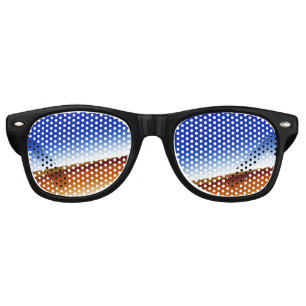 Blue brown white abstract texture art background  retro sunglasses