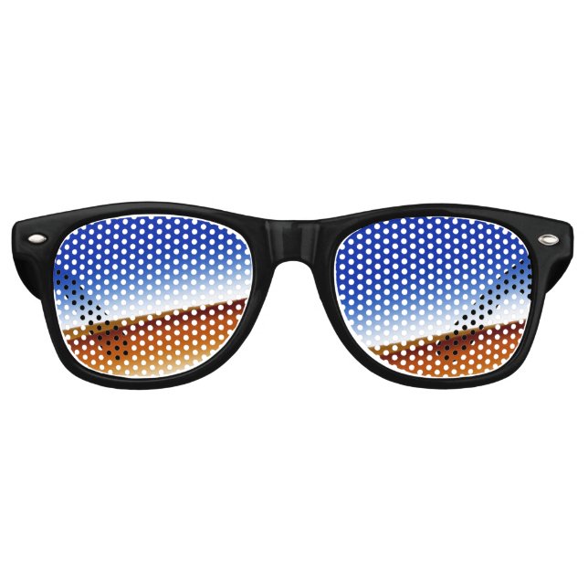 Blue brown white abstract texture art background  retro sunglasses (Front)