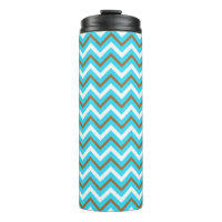 Blue Brown White Zig Zag Lines Geometric Sea Waves