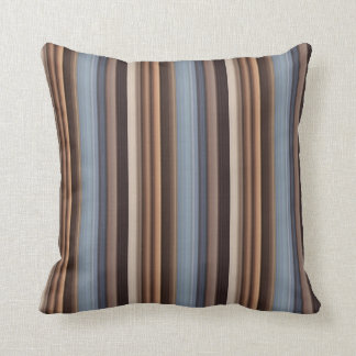 Blue Brown Wide Gradient Stripe Modern Pattern Cushion