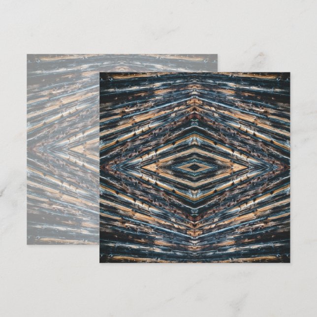 Blue & Brown Wood Beams Photo Perspective Pattern Card (Front/Back)